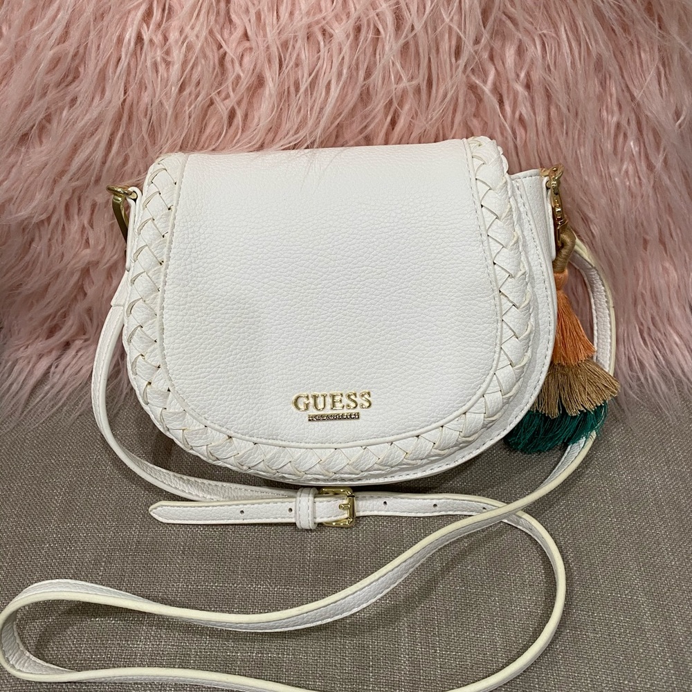 Guess White crossbody Purse